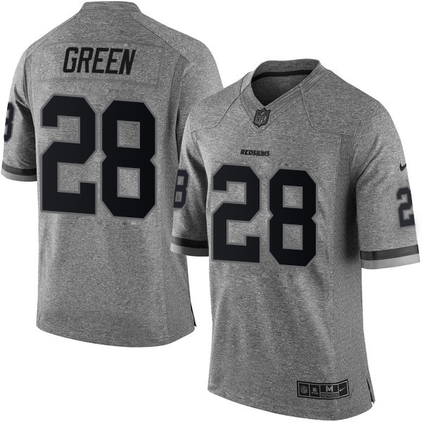 Men's Elite Darrell Green Nike Jersey Gray - #28 Gridiron NFL Washington Redskins
